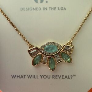 Gold and Green Gemstone Necklace